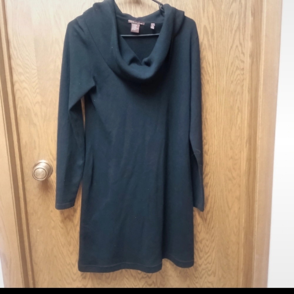 525 American Women's Cowl Neck Sweater Dress - Black